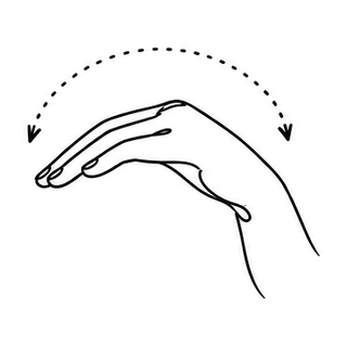 Hand sweeping in a top half circle